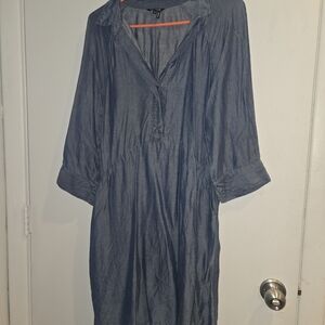 Nic Zoe Casual Blue Chambray Denim Dress M